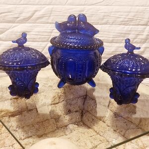 Cobalt blue Hofbauer Byrdes design candy/trinket  dishes